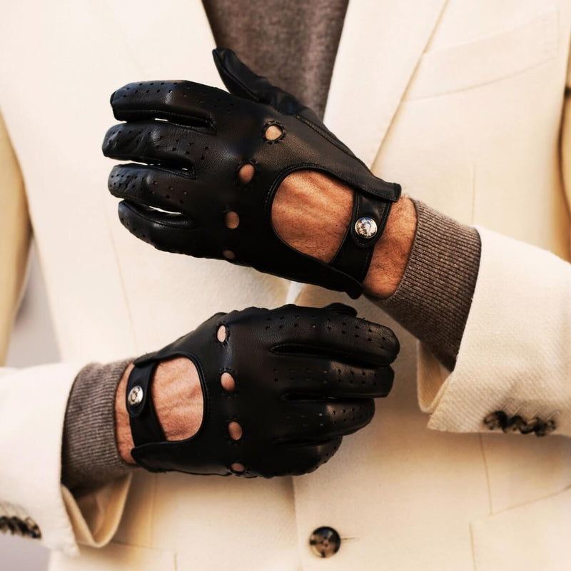 Gants Cuir Noir Homme - Écran Tactile - Fabriqués à la Main en