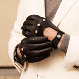 Gants de voiture pour hommes Marron - Écran tactile - Fabriqués à la Main en Italie – Gants en Cuir de Luxe – Fait à la Main en Italie - Fratelli Orsini® - 4