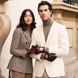 Gants de voiture pour hommes Marron - Écran tactile - Fabriqués à la Main en Italie – Gants en Cuir de Luxe – Fait à la Main en Italie - Fratelli Orsini® - 5