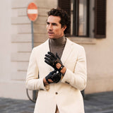 Gants de voiture pour homme noir - Écran tactile - Fabriqués à la Main en Italie – Gants en Cuir de Luxe – Fait à la Main en Italie - Fratelli Orsini® - 5