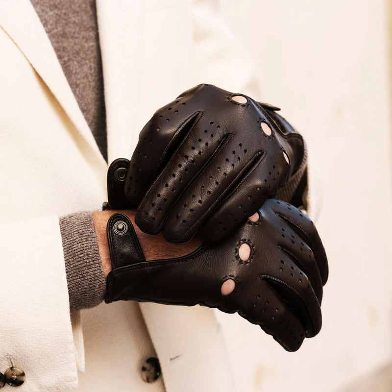 Gants de voiture pour hommes Marron - Écran tactile - Fabriqués à la Main en Italie – Gants en Cuir de Luxe – Fait à la Main en Italie - Fratelli Orsini® - 6